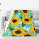 thumbnail image 1 of Balery Yellow Sunflowers With Green Leaves Manta de Felpa Suave y Acogedora – Cobija de Franela Aterciopelada para Cama, Lavable y Cálida para Sofá, Mascotas, Transpirable-60"x50", 1 of 7