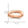 thumbnail image 3 of Rose Plated Sterling Silver Hammered Wedding Band Ring, 3 of 5