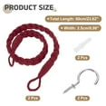 thumbnail image 2 of 2Pcs Rope Curtain Tiebacks, 23.6" Cotton Hand-Woven Curtain Holdback, Wine Red, 2 of 7