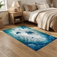 thumbnail image 2 of ODIKA 5'x7' Washable Area Rug Animals Turtle Reef Motif Nautical Ocean Border Scattered Symmetrical for Small Living Room, Bedroom, Easy Care, Non-Shedding, Pet Friendly, 2 of 7