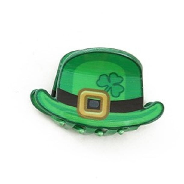 Accesorio para el cabello para fiesta del Día de San Patricio irlandés Sombrero de tréboles de la suerte verdes Clip de tiburones de cerveza Coge el clip