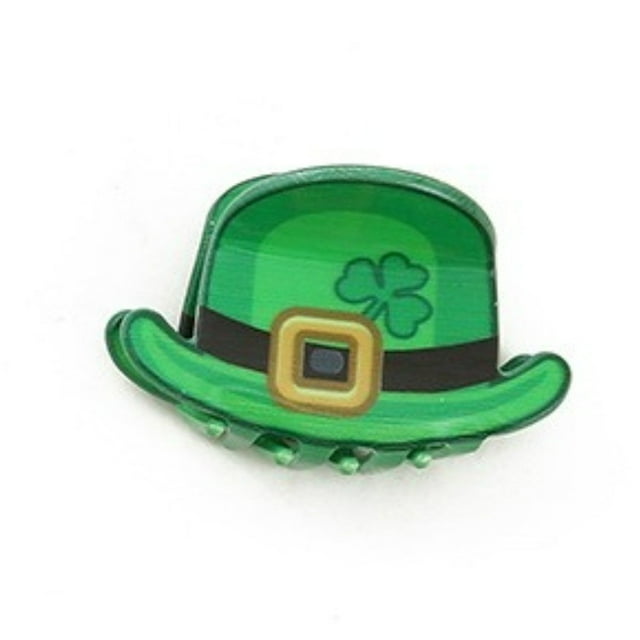 Accesorio para el cabello para la fiesta irlandesa del Día de San Patricio: Sombrero verde con tréboles de la suerte y pinza para la ropa. ¡Consigue la pinza!