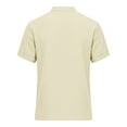 thumbnail image 6 of UVEASISHA Mens Linen Beach Shirts Short Sleeve Henley V Neck T-Shirt Regular Fit Casual Vacation Tshirts Summer Solid Button Up Collarless Tee Shirt Beige XXL, 6 of 7