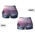 thumbnail image 5 of Vsdgher lighthouse Waves Torrential Rain print Workout Shorts for Women Seamless Soft Smooth Gym Yoga Scrunch Active Exercise Fitness Shorts, 5 of 8