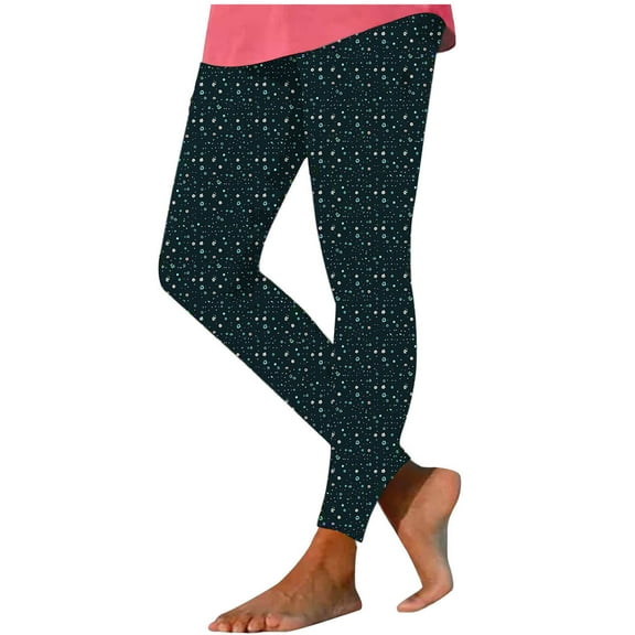 Admvng Womens Print Leggings Casual Summer Yoga Workout Compression Pants with Pockets