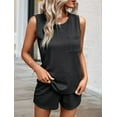 thumbnail image 4 of 2 Piece Short Set for Women Sleeveless Halter Tank Top and Shorts Lounge Set Two Piece Summer Vacation Beach Set Black XL, 4 of 6
