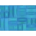 thumbnail image 1 of Ahgly Company Indoor Rectangle Patterned Neon Blue Area Rugs, 6' x 9', 1 of 6