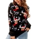 thumbnail image 1 of Jersey de Navidad para mujer, suéter con cuello redondo, manga larga, franjas de diferente Color, suéter informal de Navidad para fiesta en casa A1049 M, 1 of 8