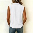 thumbnail image 5 of Ulitacool Women'S Summer Shirts O Neck Solid Color Sleeveless Tank Tops Button Blouse Handsome Clothing Xl White, 5 of 9