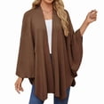 thumbnail image 1 of Women'S Elegant Shawl Wraps Soft Open Front Poncho Sweater for Spring Fall Winter Coffee One Size, 1 of 6