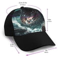 thumbnail image 2 of Yiaed Wave Ocean Animal Shark Print Baseball Cap Dad Hat Polo Style Plain Blank Adjustable Size, 2 of 5