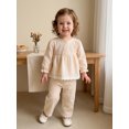 thumbnail image 3 of Cjfdfy Toddler Baby Girl Plaid Fall Outfits Lace Trim Long Sleeve Button Plaid Tops Elastic Pants Sets Soft Double Gauze Outfit Little Baby Gingham Fall Winter Outfit 0-3Y, 3 of 9
