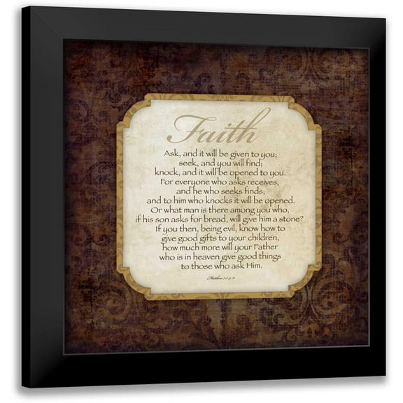 Marrott, Stephanie 12x12 Black Modern Framed Museum Art Print Titled - Faith