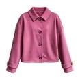 thumbnail image 6 of Trikvn Womens Short Wool Blend Jacket Lapel Collar Button up Cropped Coat Long Sleeve Casual Fleece Outerwear for Fall Winter Daily Business Casual, 6 of 6