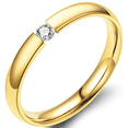 thumbnail image 1 of Classique Simple en Acier Inoxydable Empilable Cubique Zircon Bague de Mariage----Taille Or 5, 1 of 2