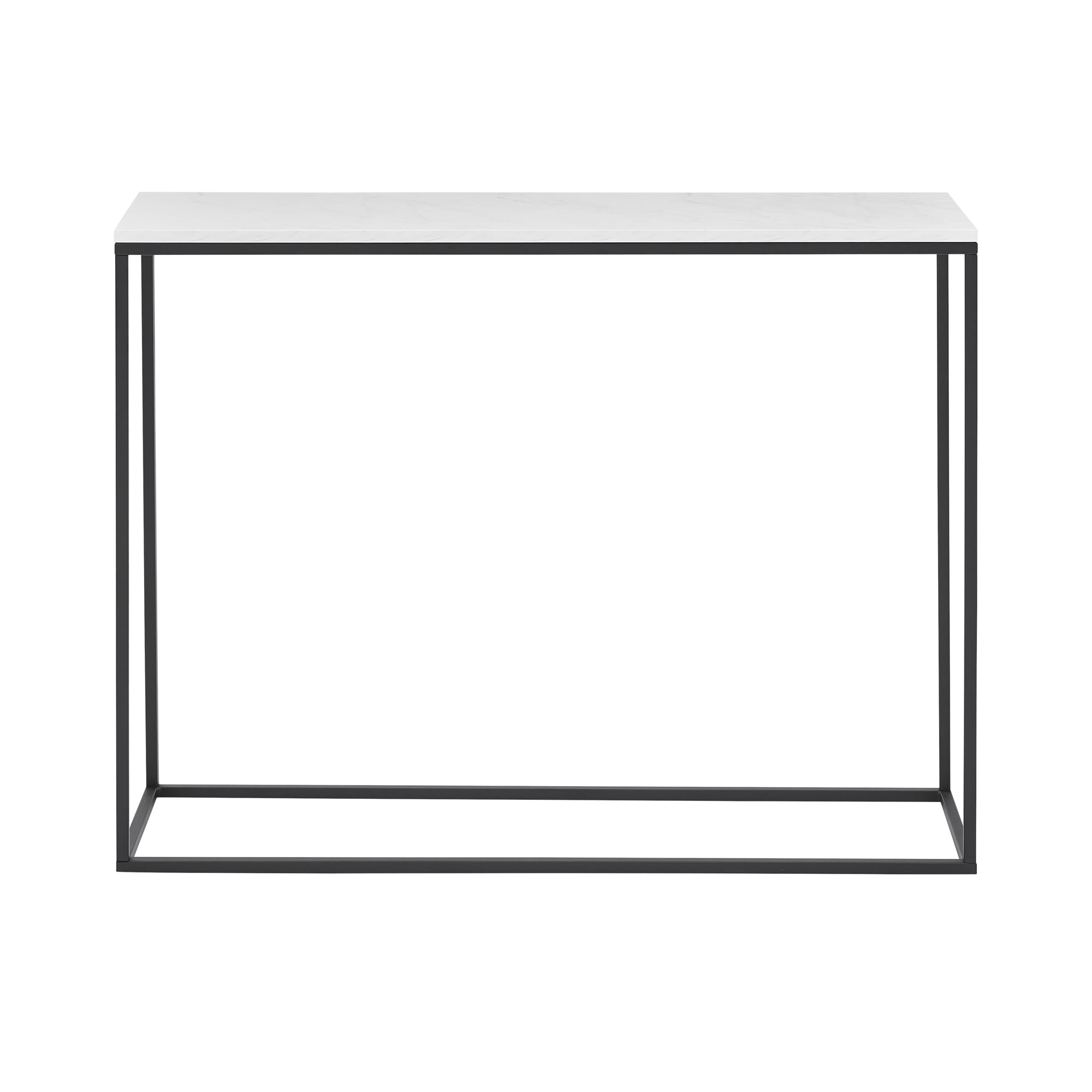 Walker Edison Modern Minimalist Rectangle Entryway Table, Faux White Marble