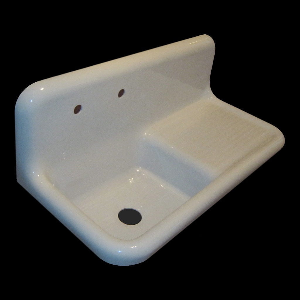 NBI Drainboard Sinks White Reinforced Cast Acryllic 42" x 20" Single Bowl Drainboard Sink