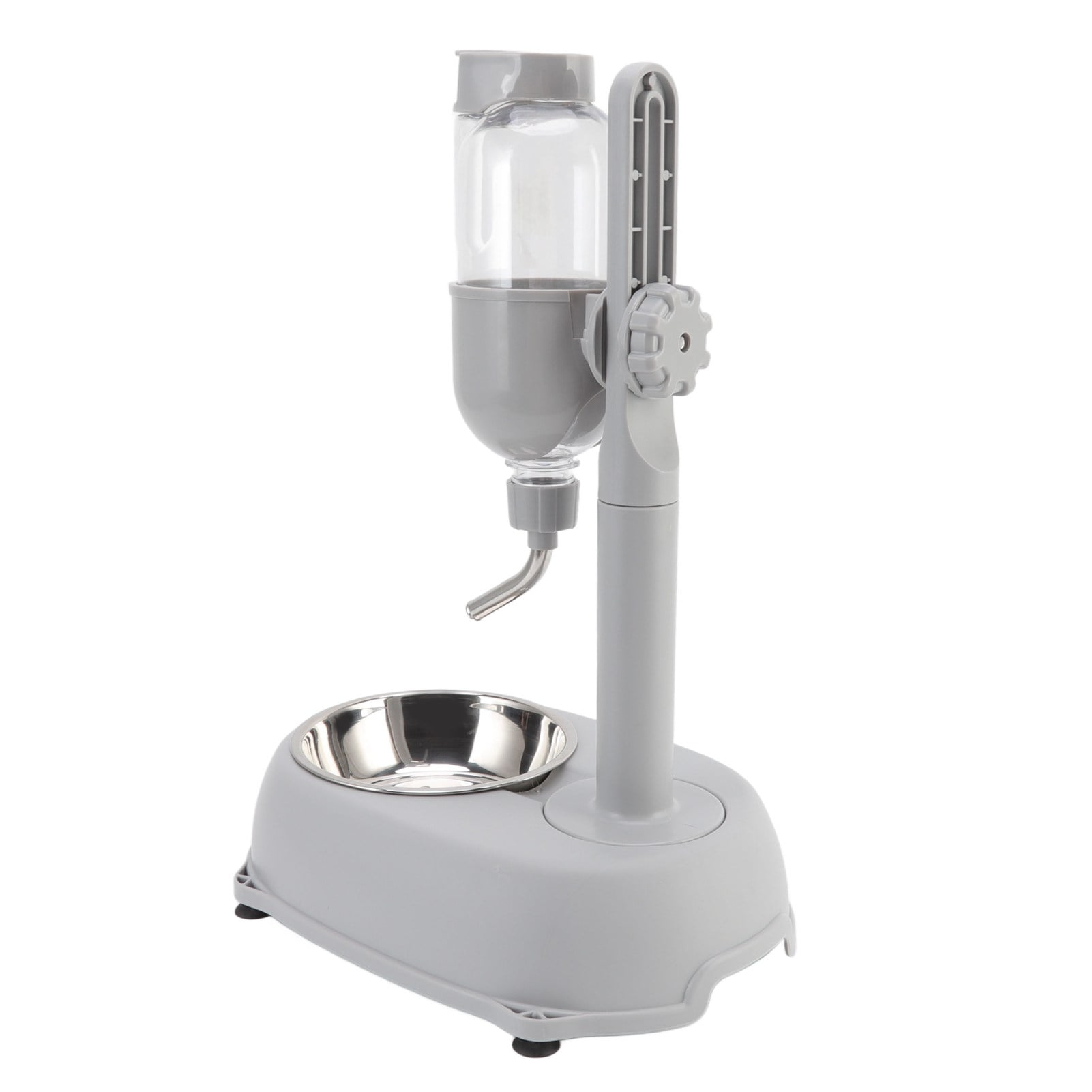 Rupoun Pet Standing Water Dispenser Bowl 500ml Multifunctional Detachable Height Adjustable Automatic Feeder for Cats and Dogs, 15.4 inches / 39 cm
