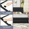 thumbnail image 5 of Renwick King Size Upholstered Platform Bed with Storage Drawers and USB Ports, Adult, Black, 5 of 8