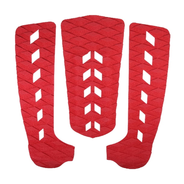 Naiovety 3 uds almohadilla de cubierta EVA Surf antideslizante tabla de Surf alfombrilla de pie Longboard almohadillas para tabla de Paddle Deportes acuáticos Rojo