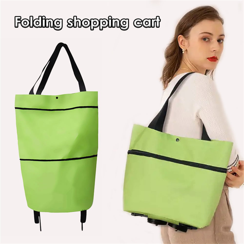 Easy to Carry Groceries Shopping Trolley Collapsible Reusable Shopping Bag with 2 Wheels