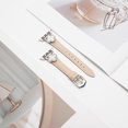 thumbnail image 2 of ELEHOLD Luxury Elegant Slim Leather Bling Women Strap Replacement Band Compatible for Apple iWatch Series SE/9/8/7/6/5/4/3/2/1 Ultra 1/2 42/44/45/49mm,Khaki, 2 of 7