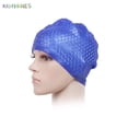 thumbnail image 2 of BadPiggies Silicone Swimming Cap Anti-slip Ear Wrap Waterproof Swim Shower Hat for Unisex Short Medium Long Hair (Blue), 2 of 5