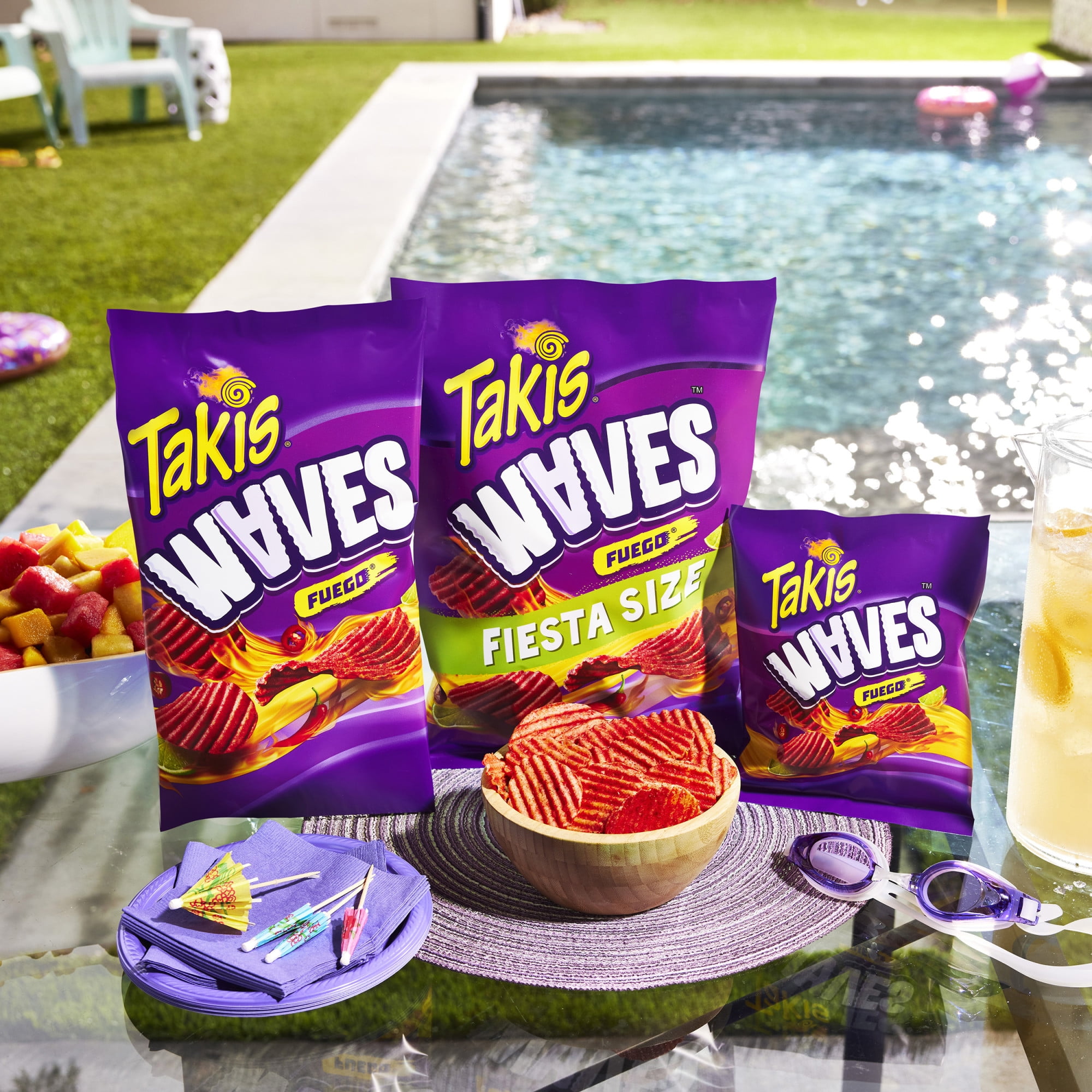 Takis Fuego Waves 12.5 oz Fiesta Size Bag, Hot Chili Pepper