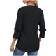 thumbnail image 4 of Fiudx Camisas para Mujer Blusa Casual de Verano para Mujer, Manga Corta, Cuello En V, Manga 3/4, Dobladillo Curvado, Blusa Suelta Tipo Túnica, 4 of 7