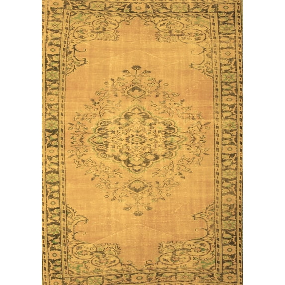 Ahgly Company Indoor Rectangle Abstract Brown Contemporary Area Rugs, 2' x 5'