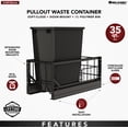 thumbnail image 2 of Rev-A-Shelf Single Pullout 35 Qt Kitchen Trash Can with Soft-Close, 5349-15DM-118, 2 of 12
