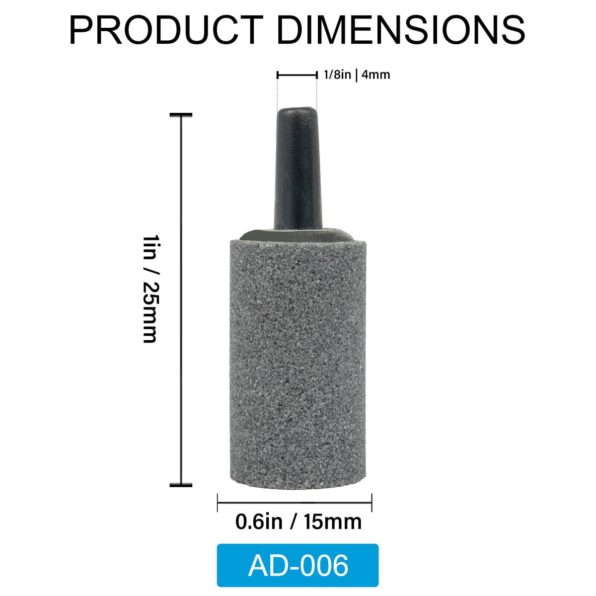 Aqua Dream Air Stone 1 Inch Cylinder Diffuser for Fish Tank Aquarium Air Pump One Pack of 10pcs
