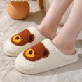 thumbnail image 4 of PPCHVOMEY Cute Fuzzy Slippers for Women Cartoon Bear Cotton Plush Warm House Slippers Large Size Non Slip Close Toe Flat Bottom For Home Use, 4 of 5