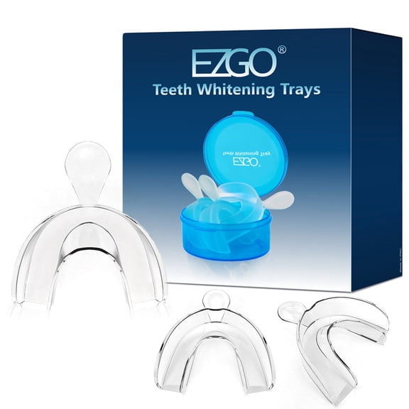 EZGO 3pcs Teeth Whitening Trays Dental Thermoforming Moldable Mouthguard with Case