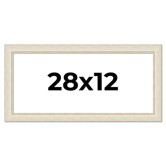28x12 Frame White Real Wood Picture Frame Width 1.75 inches | Interior Frame Depth 0.5 inches |