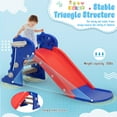 thumbnail image 5 of Nyeekoy Slide for Kids, 3 in 1 Foldable Toddler Large Slide with Climbing Ladder, Basketball Hoop, Dinosaur Patterns for Indoor Outdoor Use,Red + Blue, 5 of 10