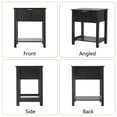 thumbnail image 3 of PHOYAL Fluted Nightstand for Bedroom Set of 2, Wood Bedside Table Set of 2 with Drawers, Black, 3 of 8