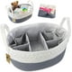 thumbnail image 1 of Organizador de pañales para bebé, cesto de almacenamiento extragrande con cuerda para pañales, cesta de regalo para baby shower con 8 bolsillos, 5 compartimentos y 2 divisores extraíbles Fokelyi WMZL-1709, 1 of 7