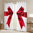 thumbnail image 2 of Feelyou Red Bowknot Ribbon Black Out Curtains, Princess Curtains Pack of 2 (42x63 Each), 2 of 6