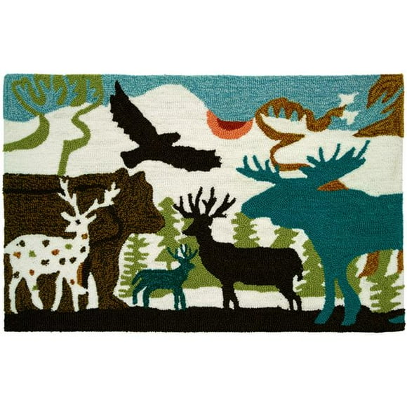 Home Fires PY-MM004 22 in. x 34 in. Accents Tapis de Forêt - Noir et Brun