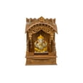 thumbnail image 4 of Wooden Engraved Home Pooja Mandir by Pooja Bazar - Torana Temple, Wooden Mandir with Antique Oak Wood Finish 12 X 21 X 31 Inches, 4 of 6