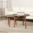 thumbnail image 6 of CONSDAN Nesting Table, Solid Oak Hardwood Structure Round Coffee Table & Side Table with Solid Wood Feet for Living Room, Bedroom, Balcony - Standard, 6 of 8