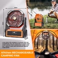 thumbnail image 5 of Camping Fan Portable with 4 Lights, 11000mAh Rechargeable Battery Operated Fans, Outdoor Beach Tent Fan, 4 Speed, 4 Timer, Adjustable Rotation for Picnic, BBQ, Fishing,Travel, 5 of 8