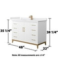 thumbnail image 3 of Wyndham Collection Wch818148s-Vca-Unsmxx Amici 48" Free Standing Single Basin Vanity Set -, 3 of 7
