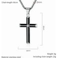 thumbnail image 3 of Cross Necklace for Men, Silver Gold Black Stainless Steel Cross Enamel Craft Minimalist Faith Cross Jewelry Mens Cross Pendant 24 Inch, 3 of 6