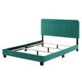 thumbnail image 4 of Tufted Platform Bed Frame, Twin Size, Velvet, Teal Blue, Modern Contemporary Urban Design, Bedroom Master Guest Suite, 4 of 8