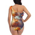 thumbnail image 5 of Sikiie Rainbow Lamb Breakfast Print Women One Piece Swimsuits Tummy Control One Shoulder Bathing Suits Ruffle Swimwear, From S to XXL-X-Large, 5 of 6