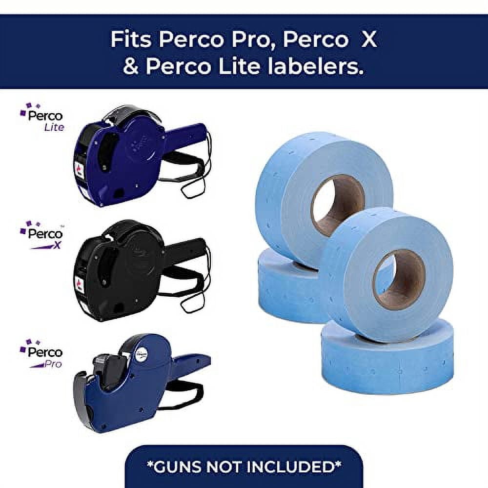 Perco 1 Line Blue Labels - 1 Sleeve, 8,000 Blank Pricing Labels for Perco 1 Line Price and Date Guns