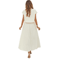 thumbnail image 3 of Conjunto de Falda de Verano para Mujer, 2 Piezas, Top de Corta, Cintura Elástica, Vestido con Bolsillos, Color Cremoso L, 3 of 9