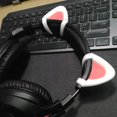 thumbnail image 4 of Orejas decorativas para auriculares, bonitas orejas de silicona con decoración de gato, compatibles con auriculares HyperX Cloud/Cloud II/Cloud, instalación con correas de montaje ajustables, 4 of 5